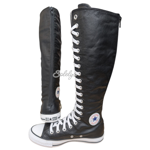 Converse 2010 XXHI Black Leather Lace Up Zip Back Sneaker Boot Womens 6 RARE - Picture 13 of 13